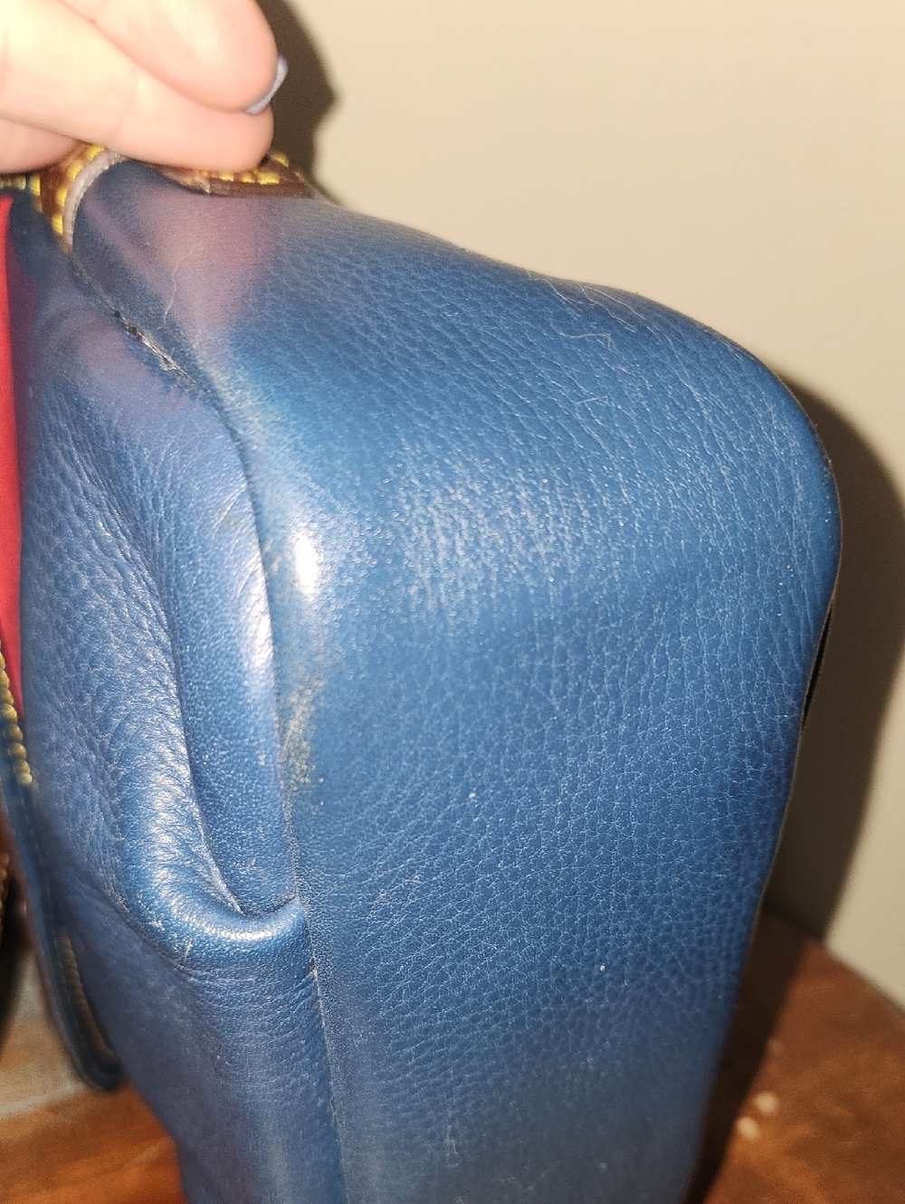Dooney & Bourke Blue Pebble Soft Leather Crossbody with Brown Trim Locket - Picture 11 of 15